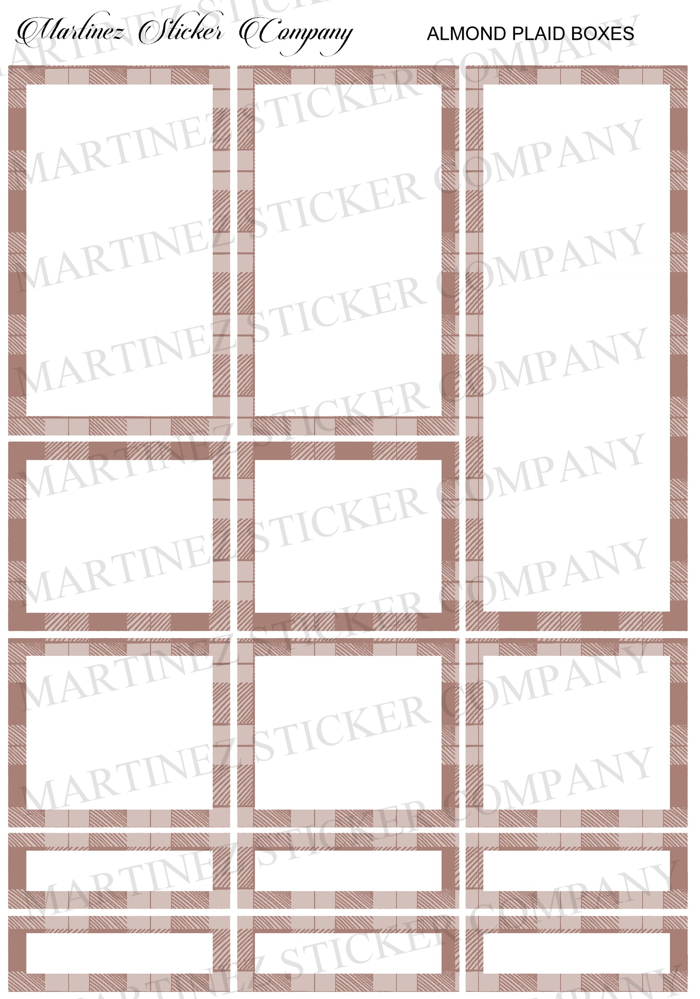 *PRINTABLE* Almond Plaid Boxes