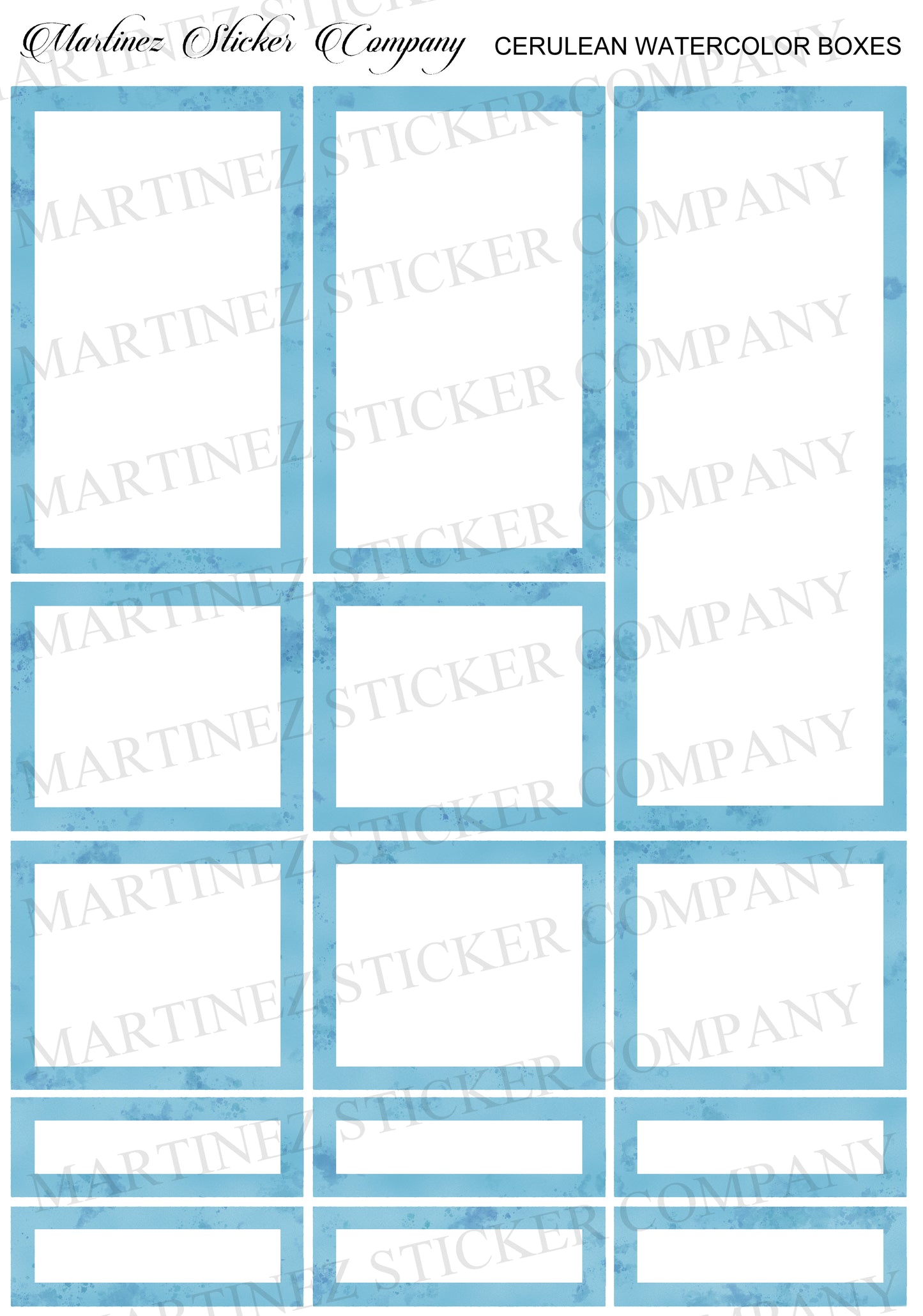 *PRINTABLE* Cerulean Watercolor Boxes