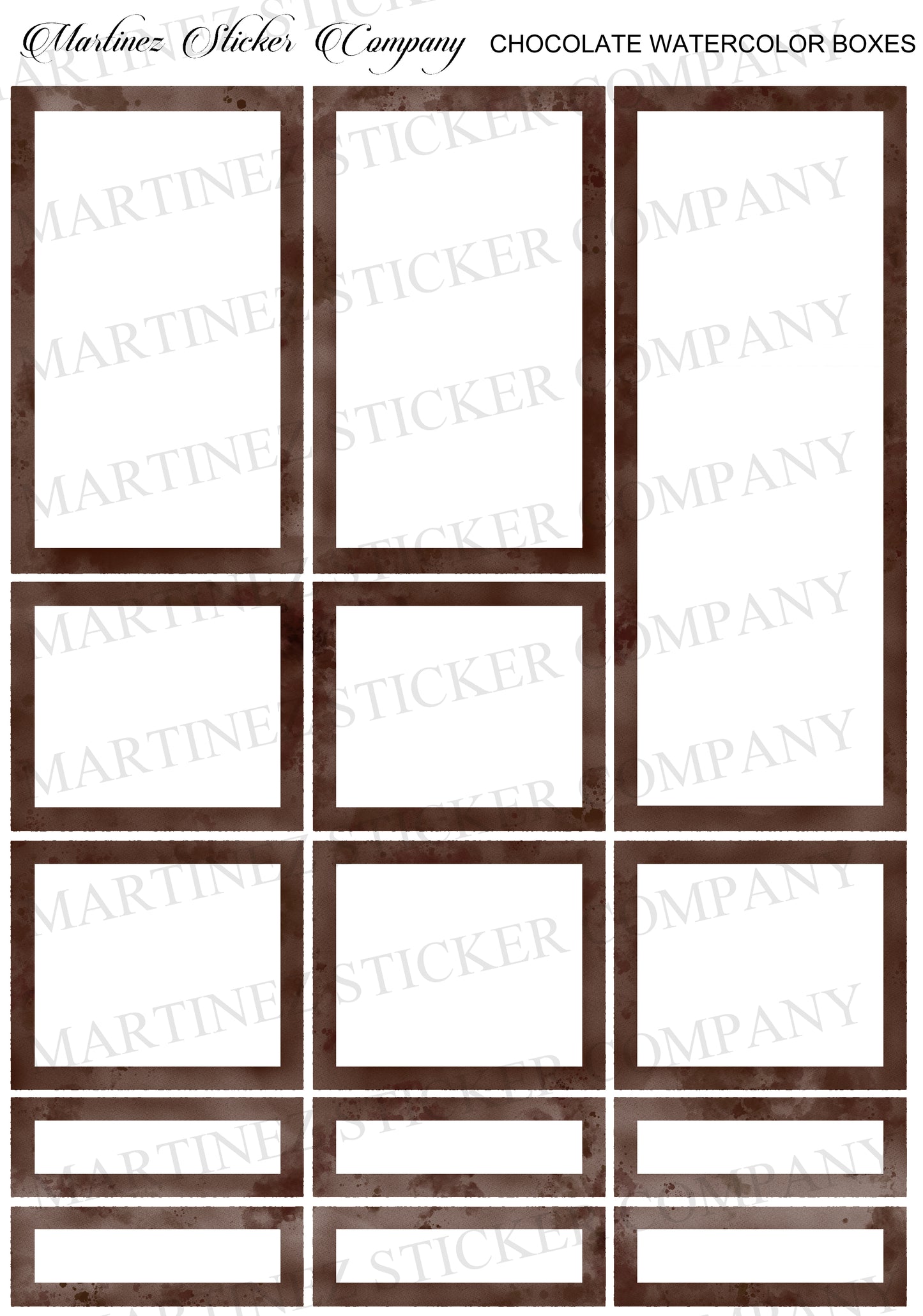 *PRINTABLE* Chocolate Watercolor Boxes