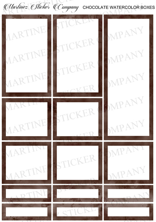 *PRINTABLE* Chocolate Watercolor Boxes