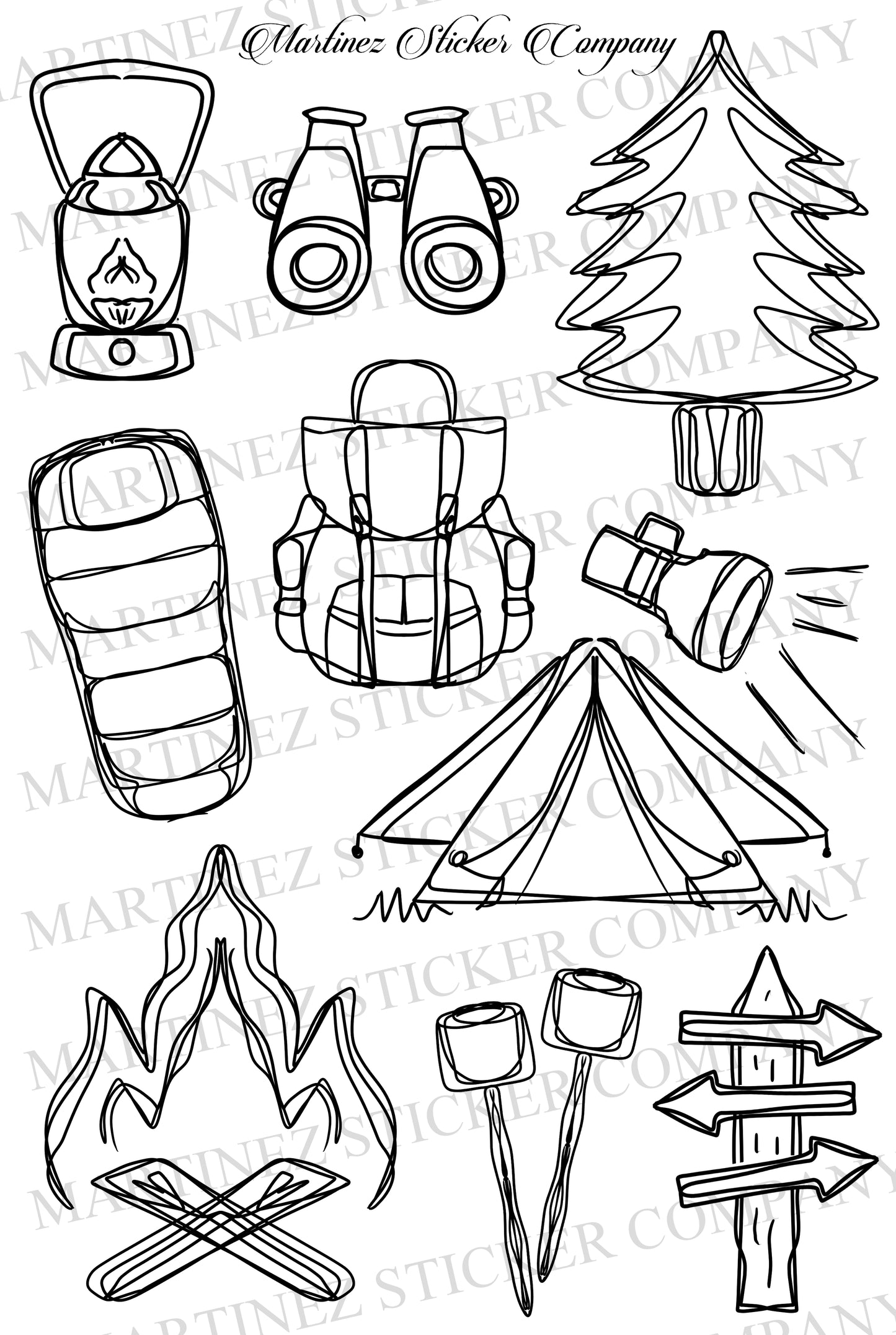 *PRINTABLE* Camping Vibes BW