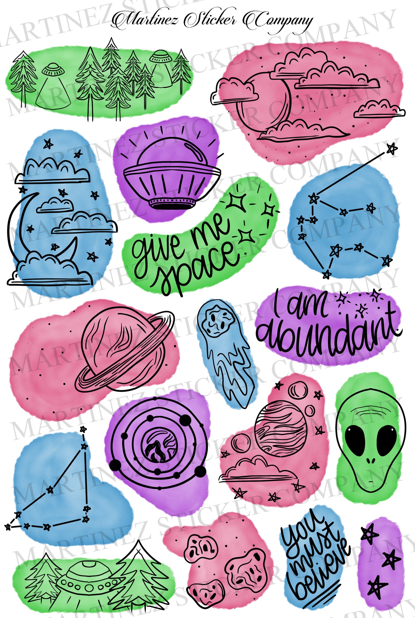 *PRINTABLE* Space Doodles Bright