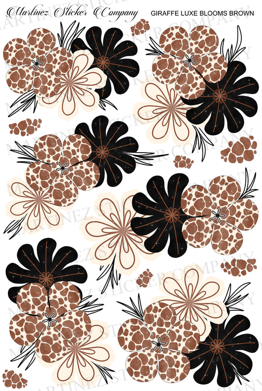 Giraffe Luxe Blooms Brown