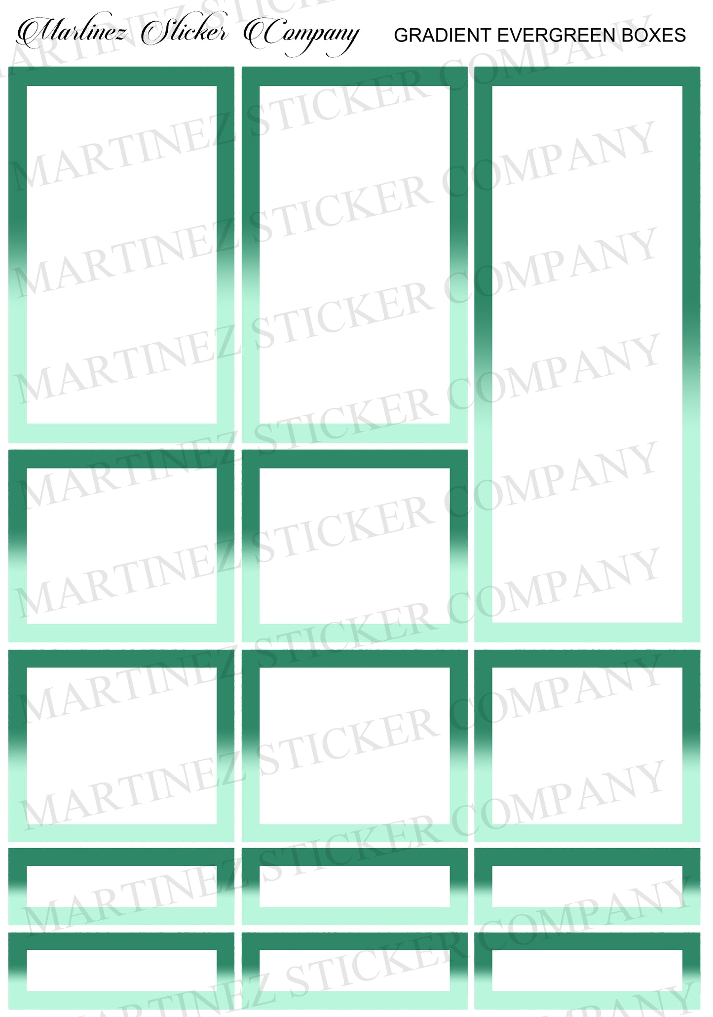 Gradient Evergreen Boxes