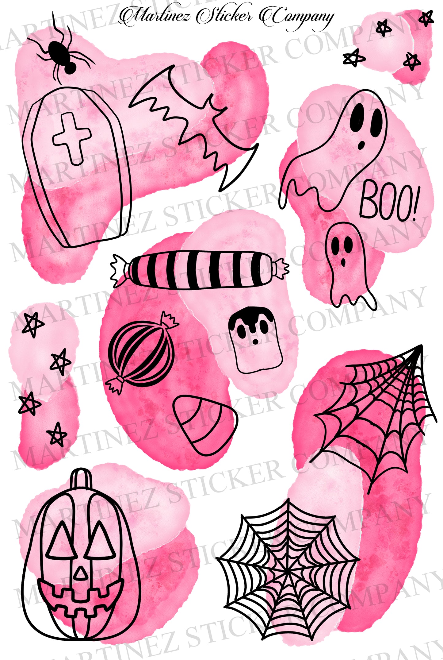 *PRINTABLE* Halloween Doodles Pink