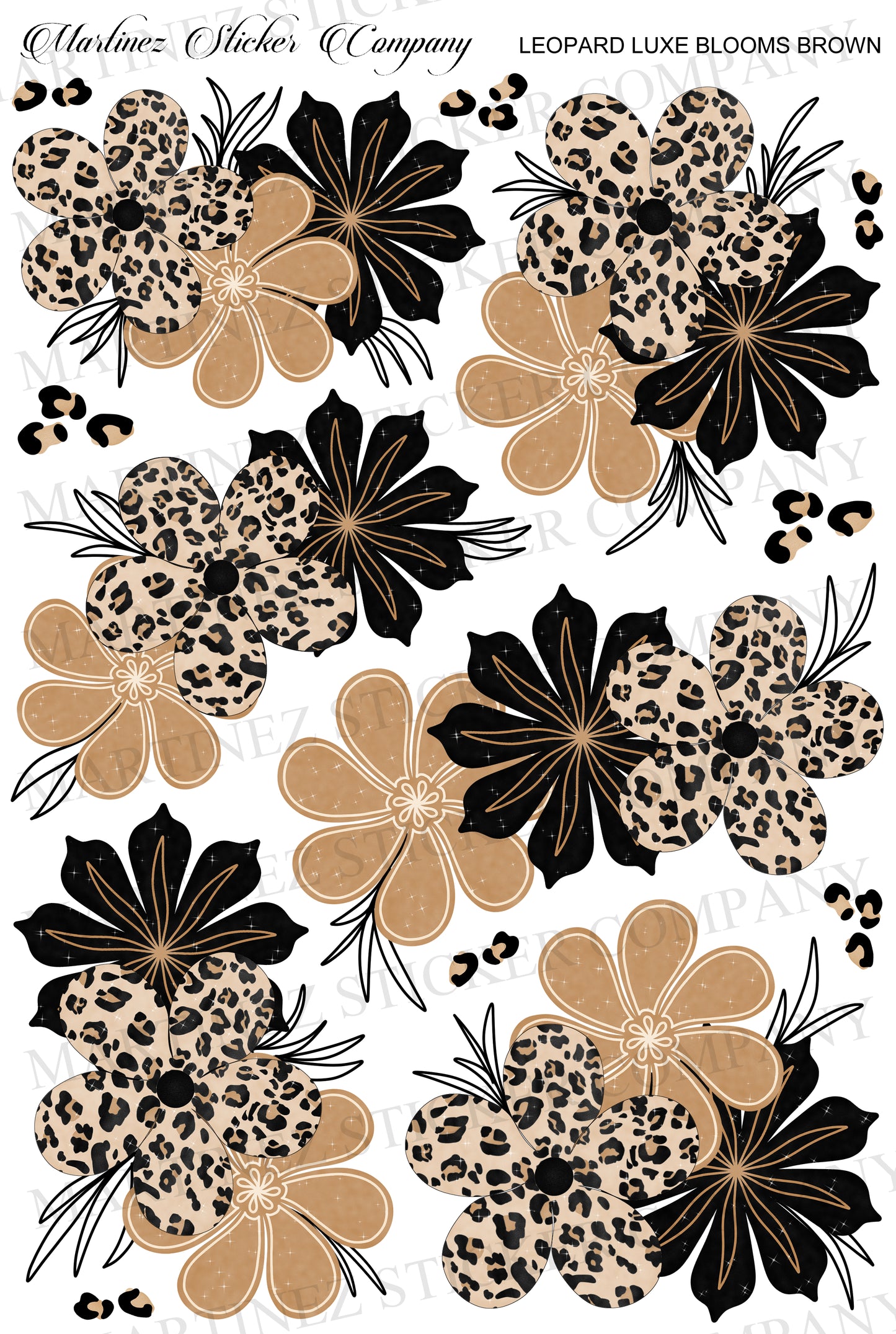 *PRINTABLE* Leopard Luxe Blooms Brown