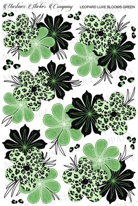Leopard Luxe Blooms Green