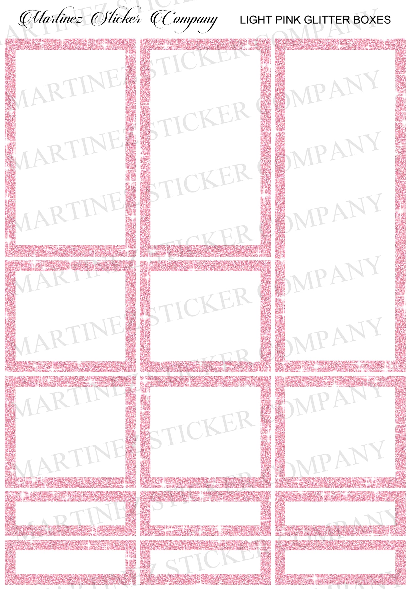Light Pink Glitter Boxes