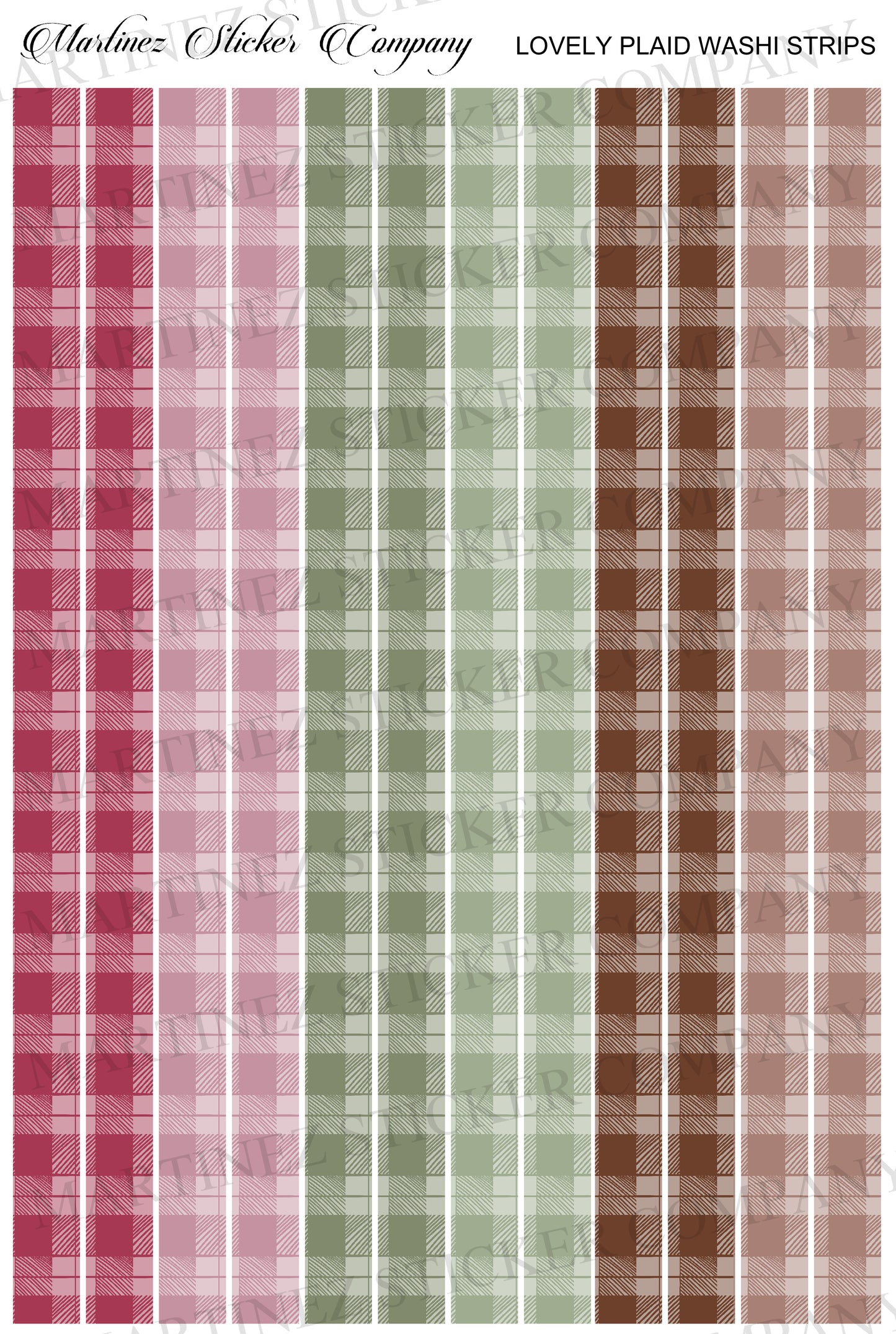 *PRINTABLE* Lovely Plaid Washi Strips