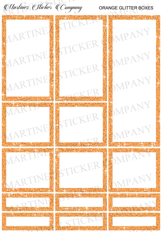 *PRINTABLE* Orange Glitter Boxes