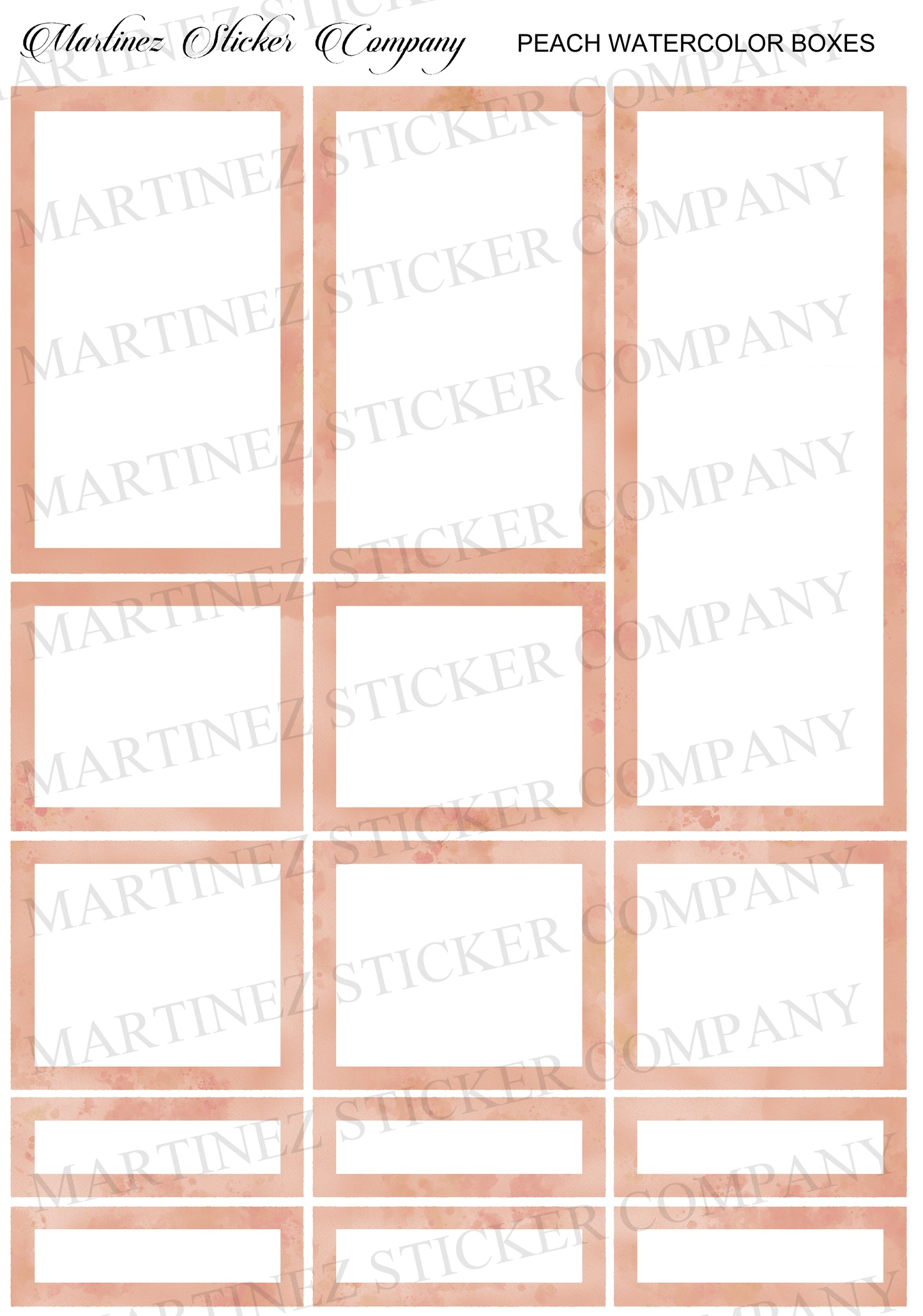 *PRINTABLE* Peach Watercolor Boxes