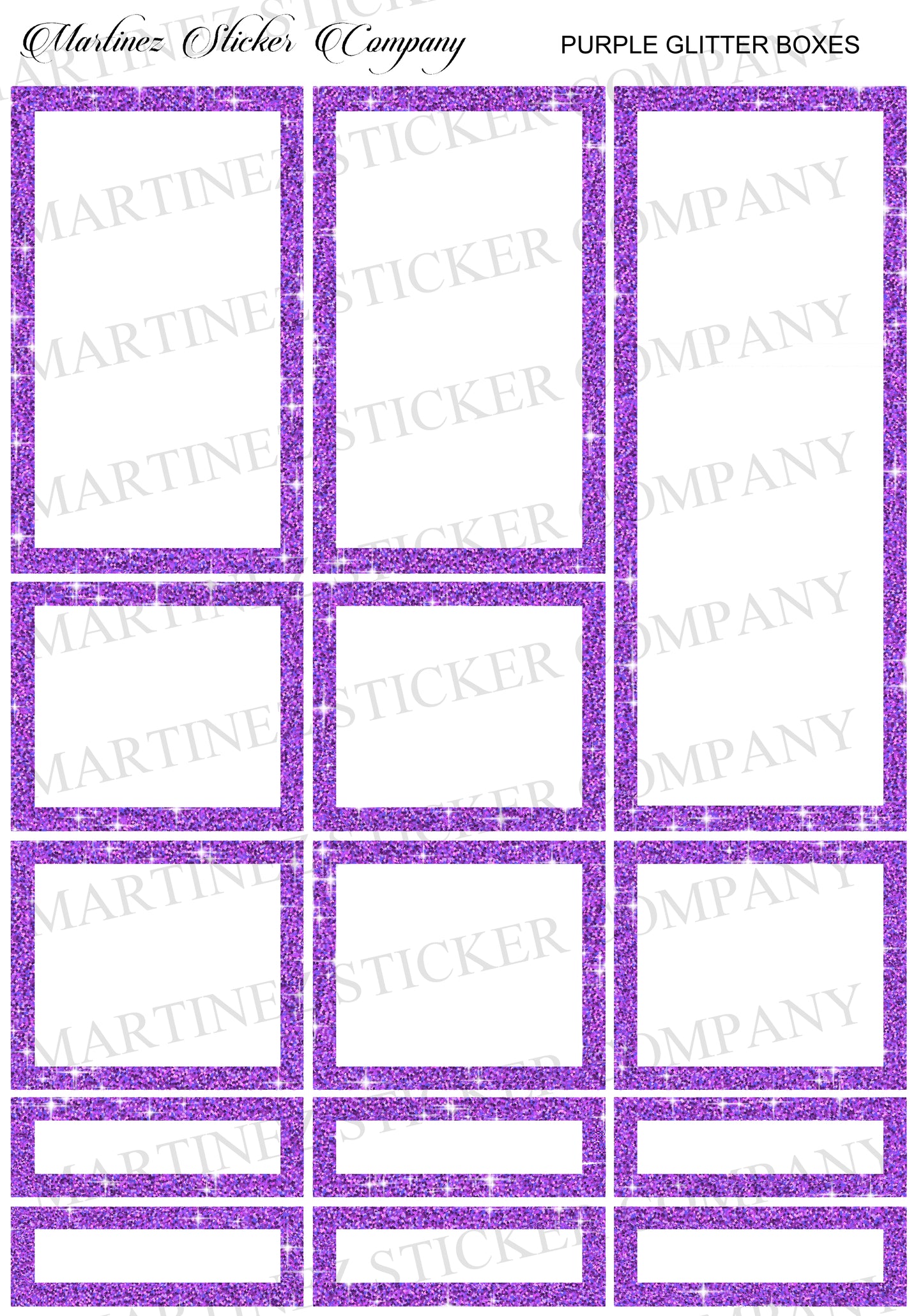 *PRINTABLE* Purple Glitter Boxes