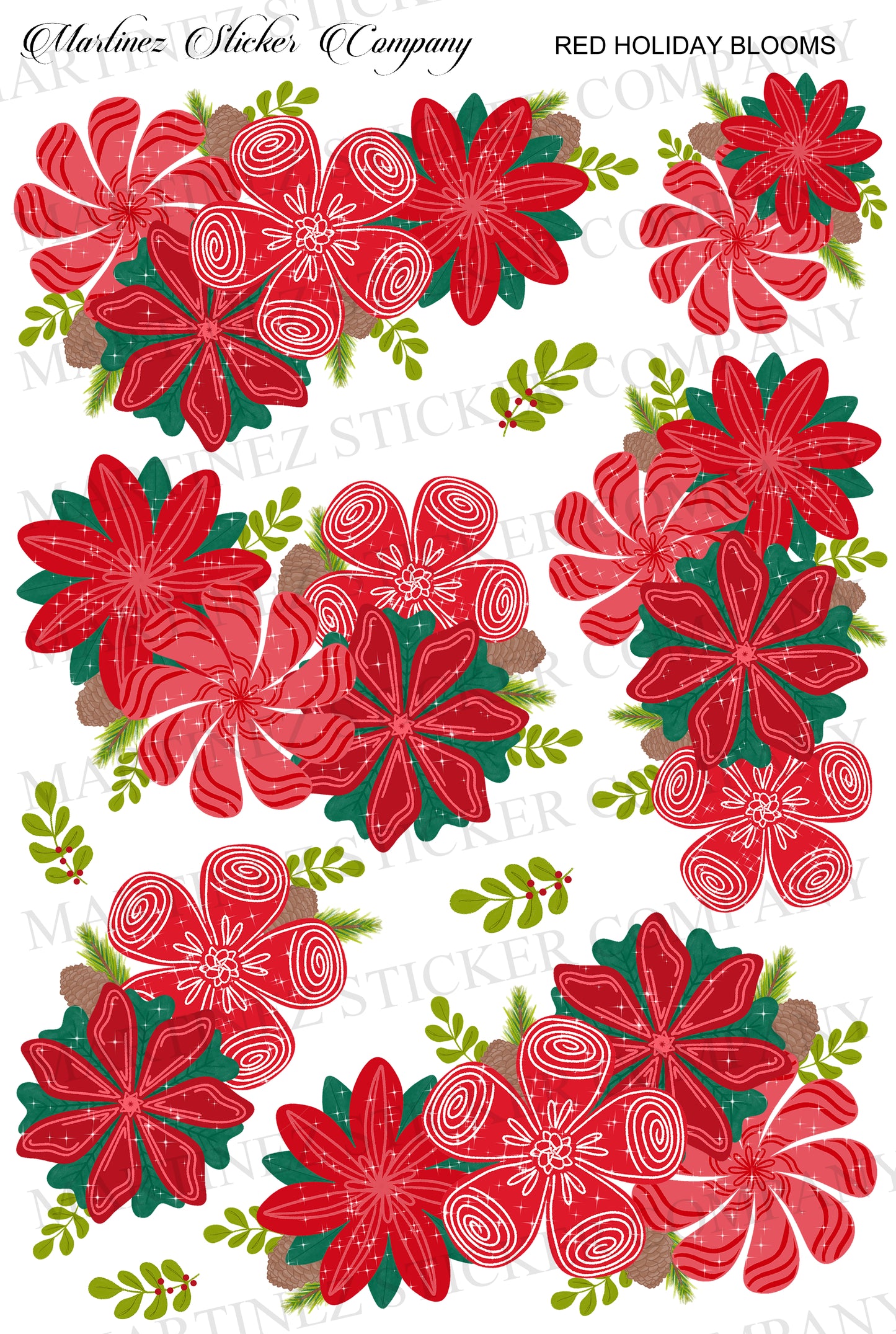 *PRINTABLE* Red Holiday Blooms