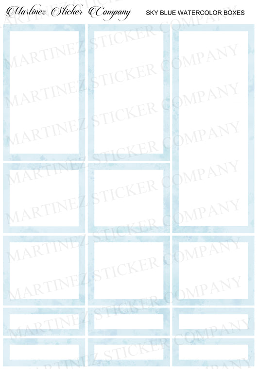 *PRINTABLE* Sky Blue Watercolor Boxes