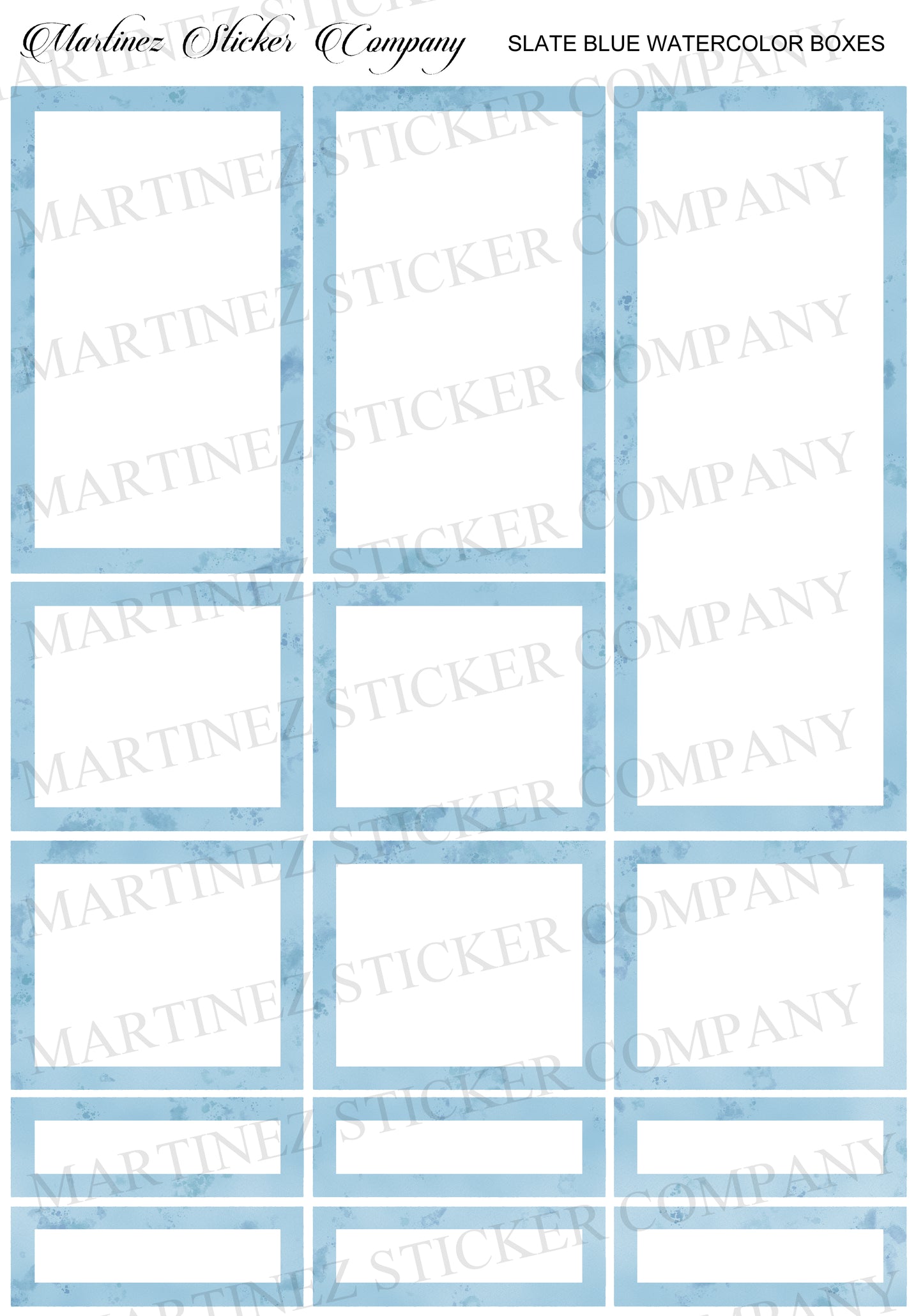 Slate Blue Watercolor Boxes