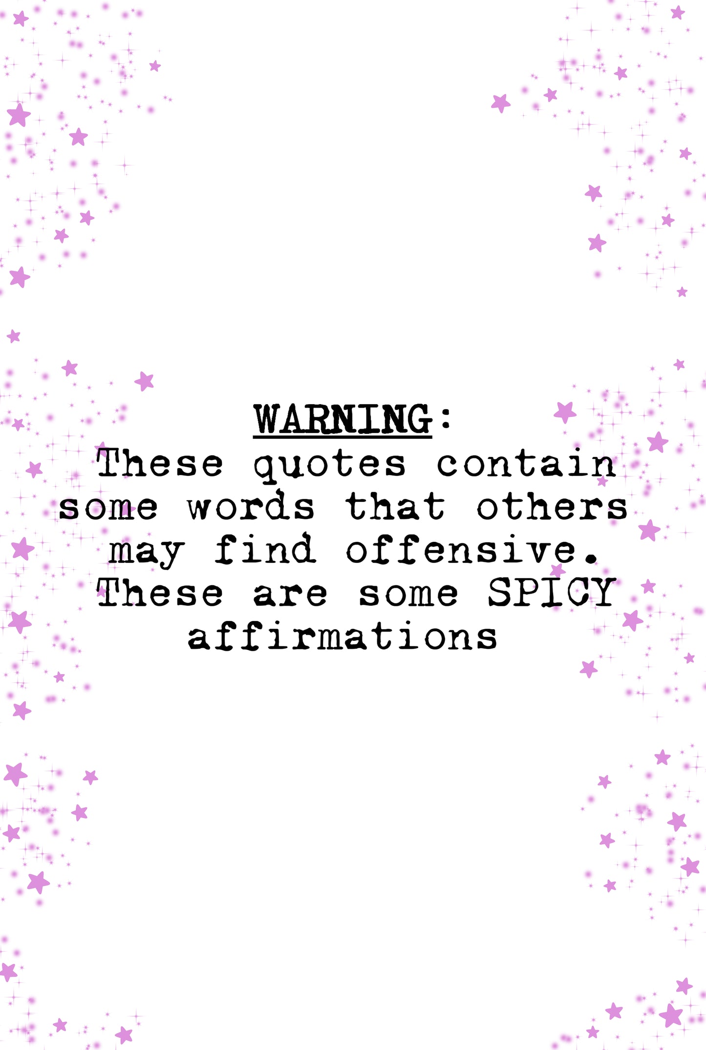 *PRINTABLE* Spicy Affirmations *WARNING*