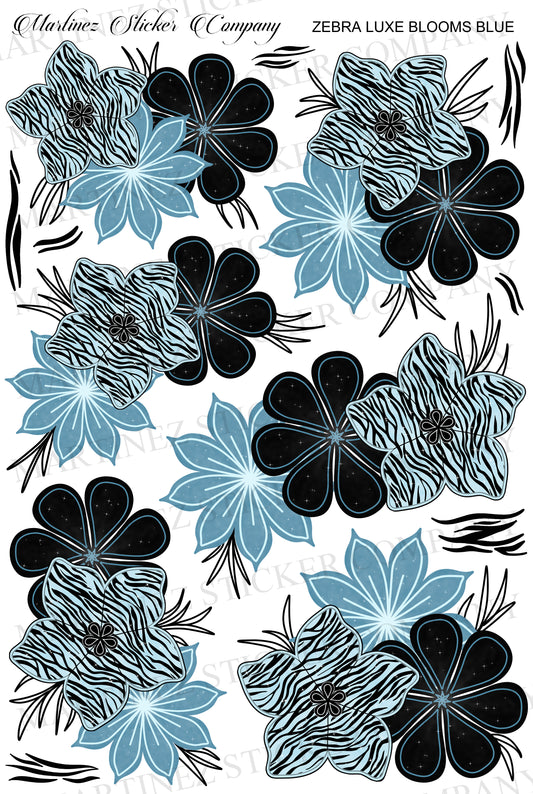Zebra Luxe Blooms Blue