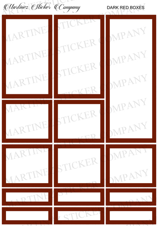 *PRINTABLE* Dark Red Boxes