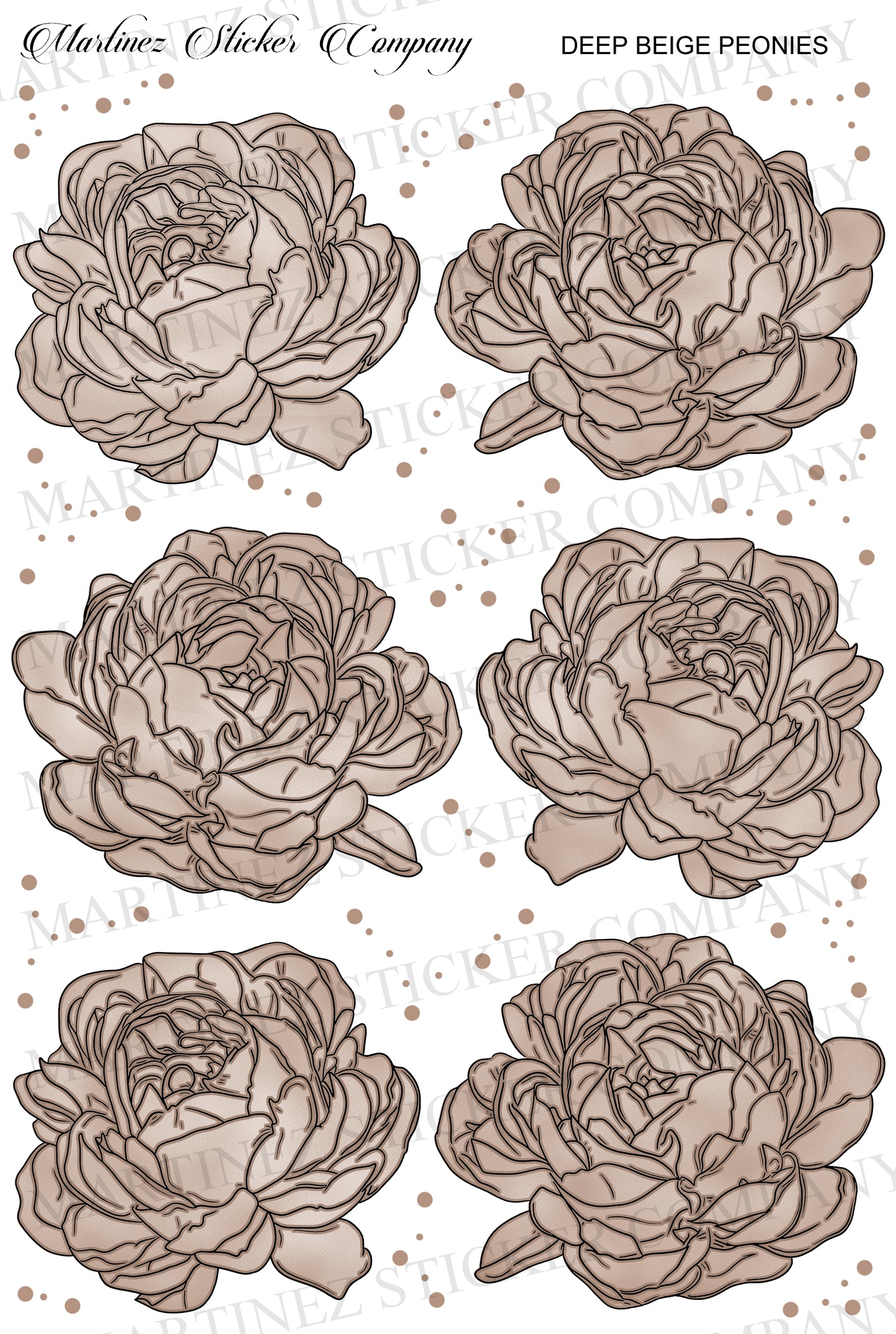 Deep Beige Peonies