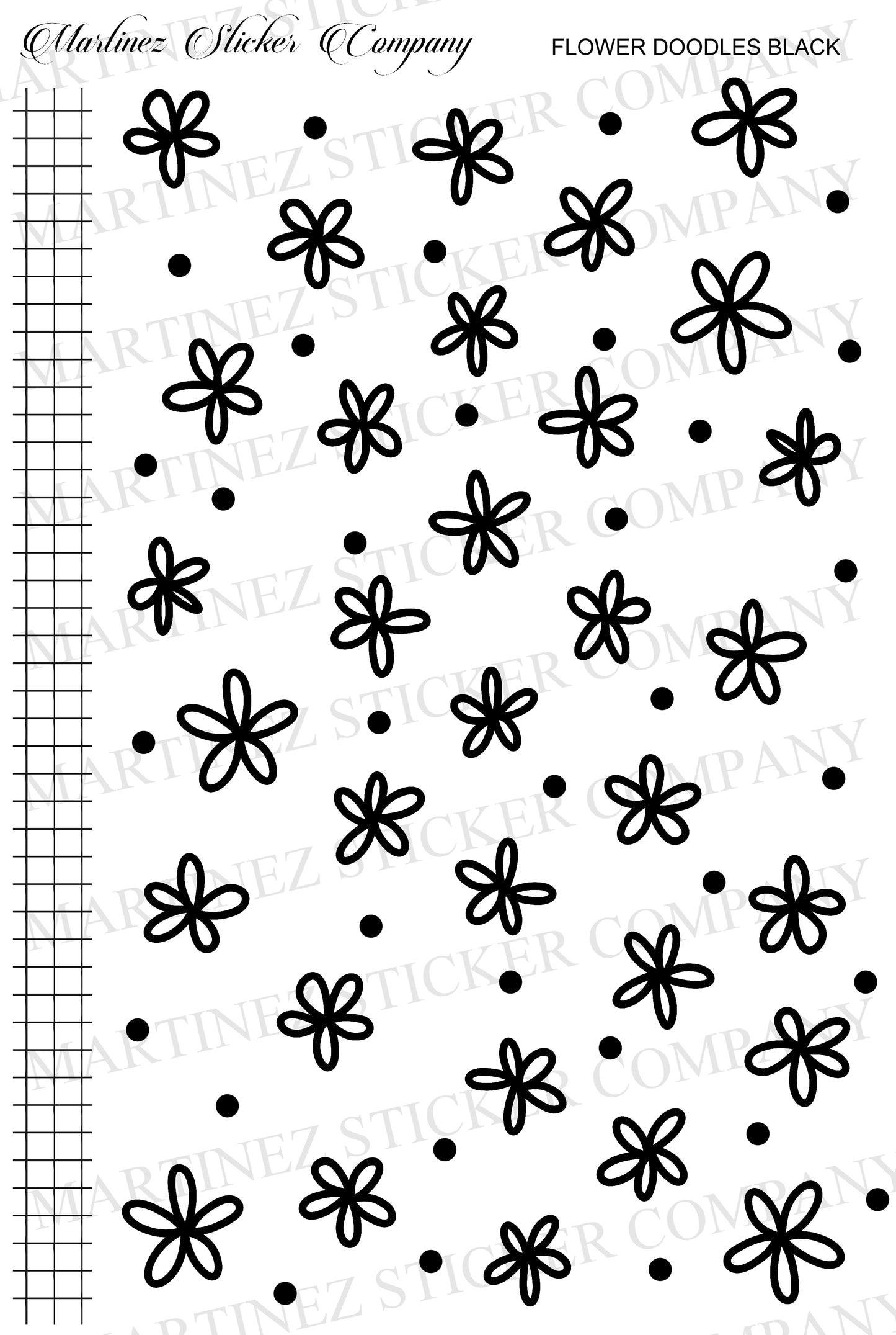 Flower Doodles Black