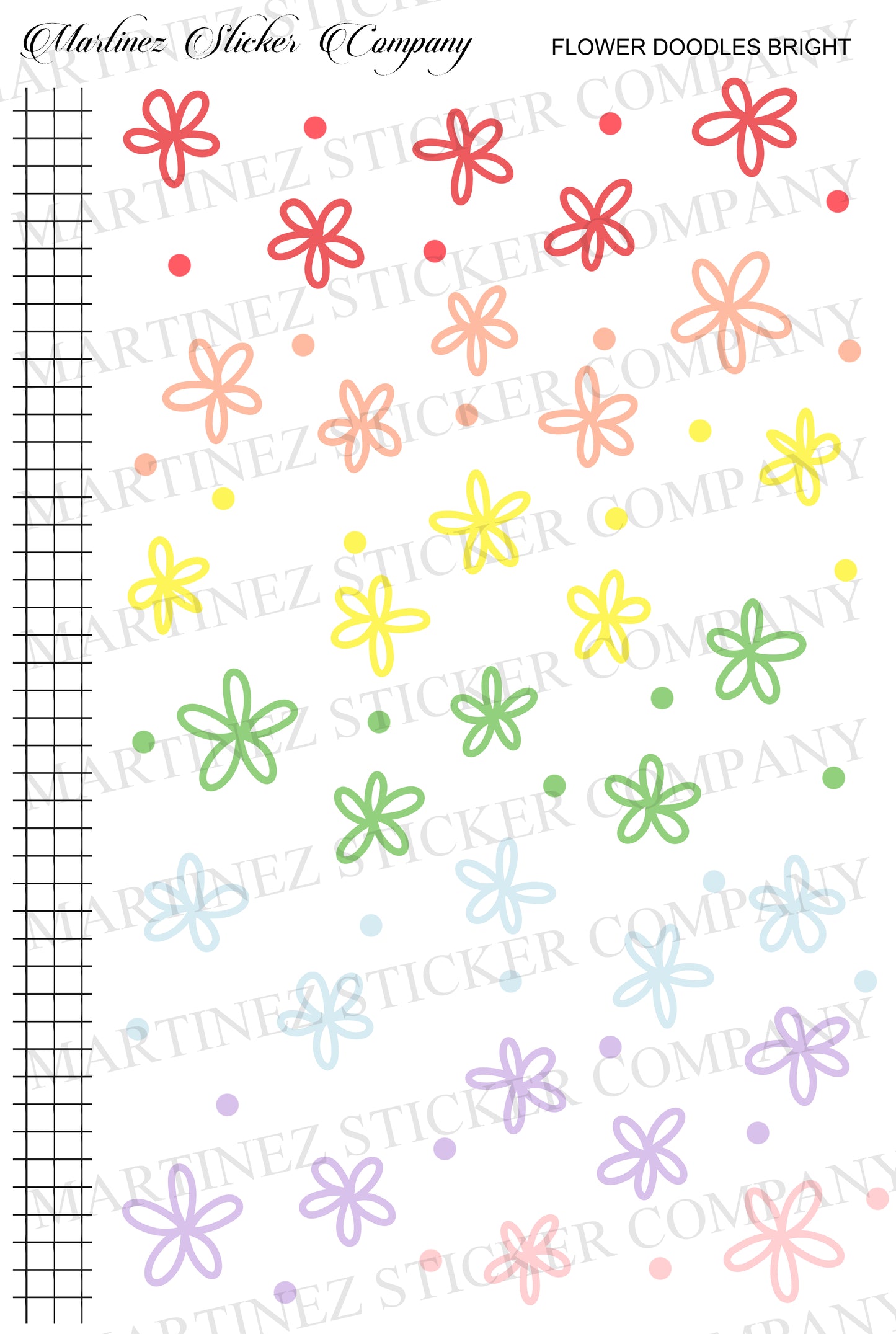 *PRINTABLE* Flower Doodles Bright