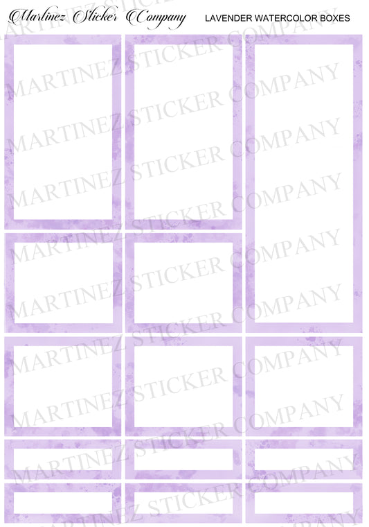 *PRINTABLE* Lavender Watercolor Boxes