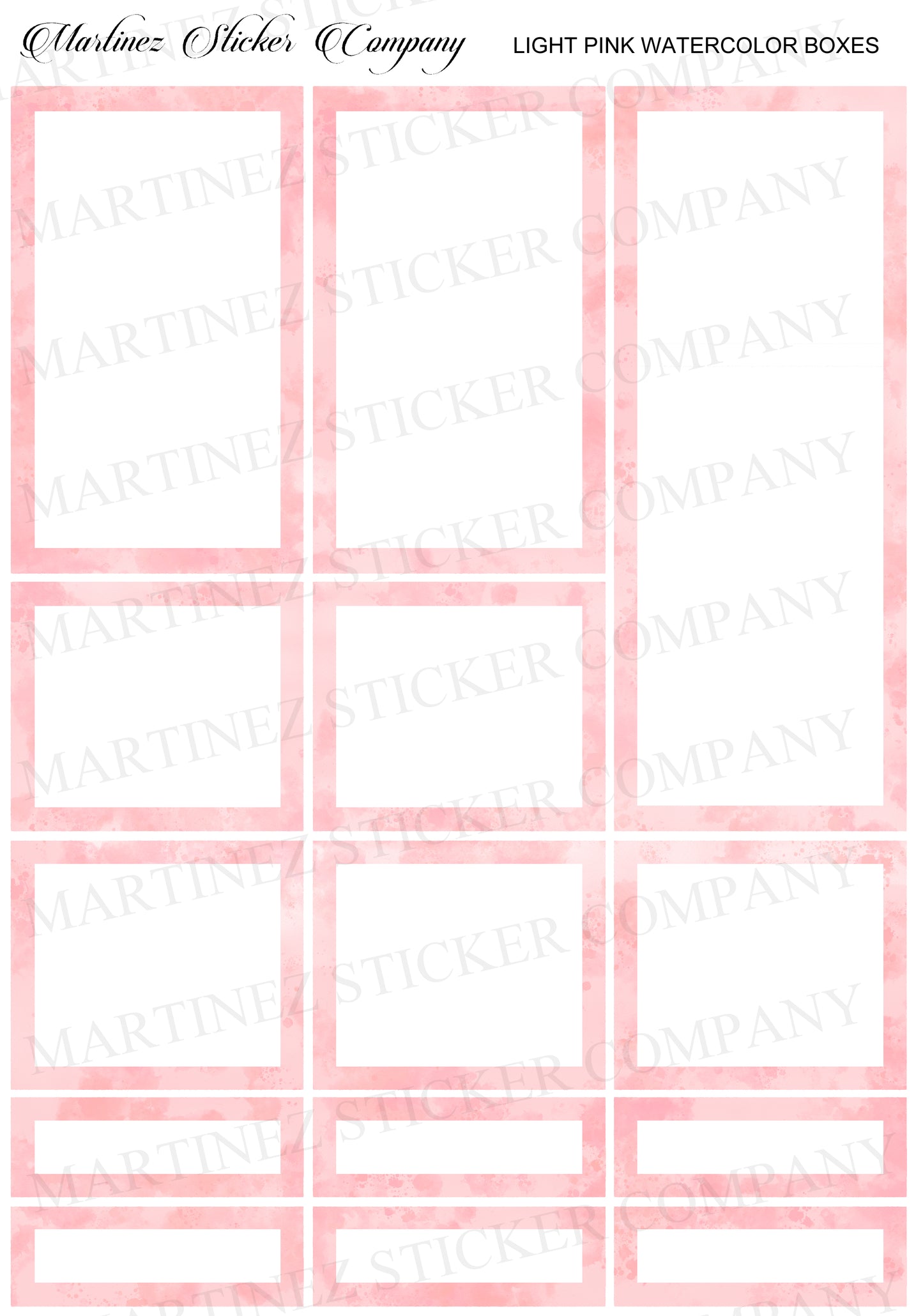 Light Pink Watercolor Boxes