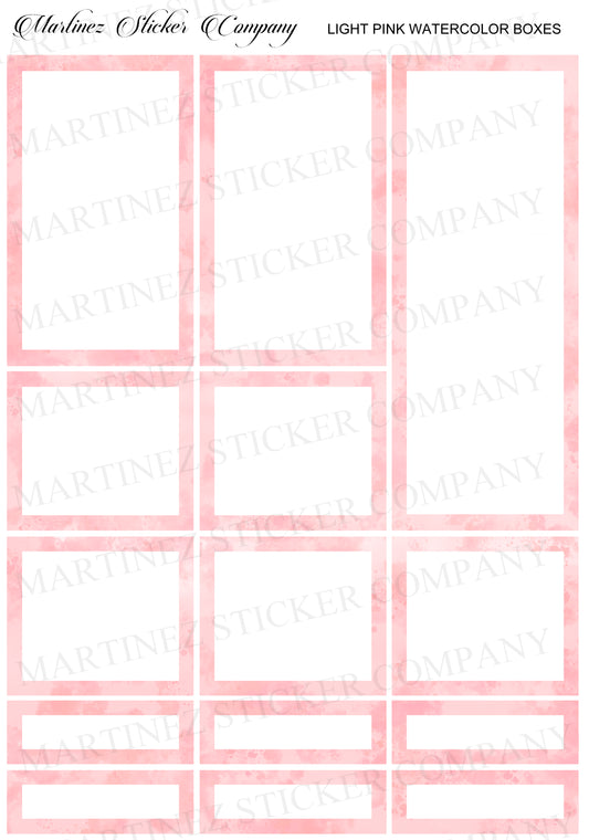 *PRINTABLE* Light Pink Watercolor Boxes