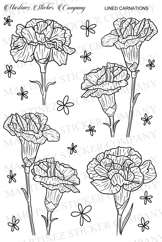 *PRINTABLE* Lined Carnations