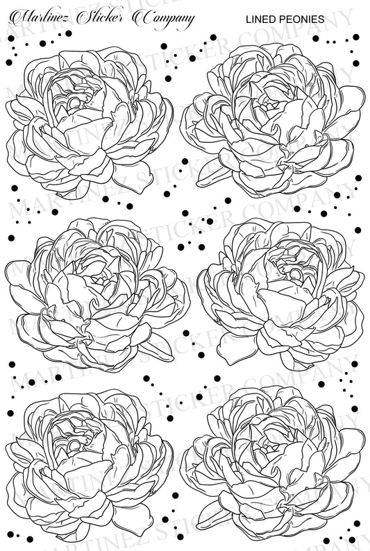 *PRINTABLE* Lined Peonies