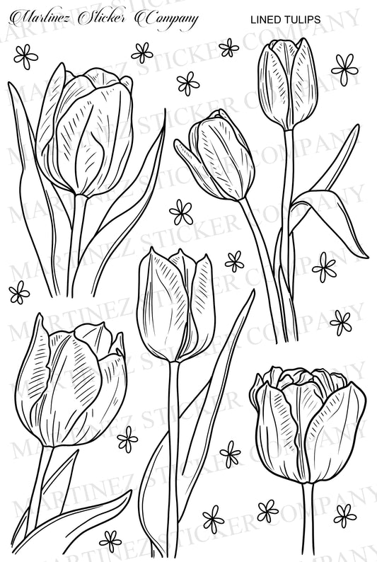 *PRINTABLE* Lined Tulips