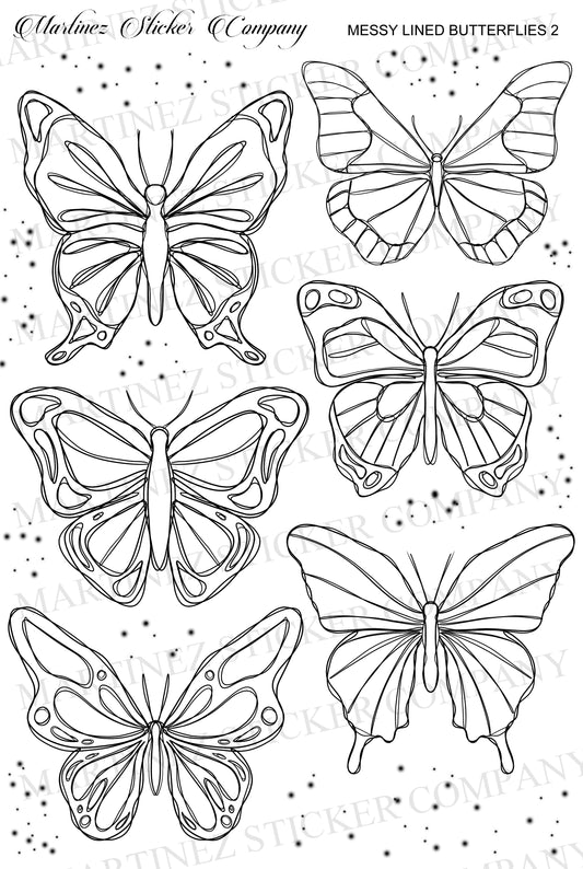 *PRINTABLE* Messy Lined Butterflies 2