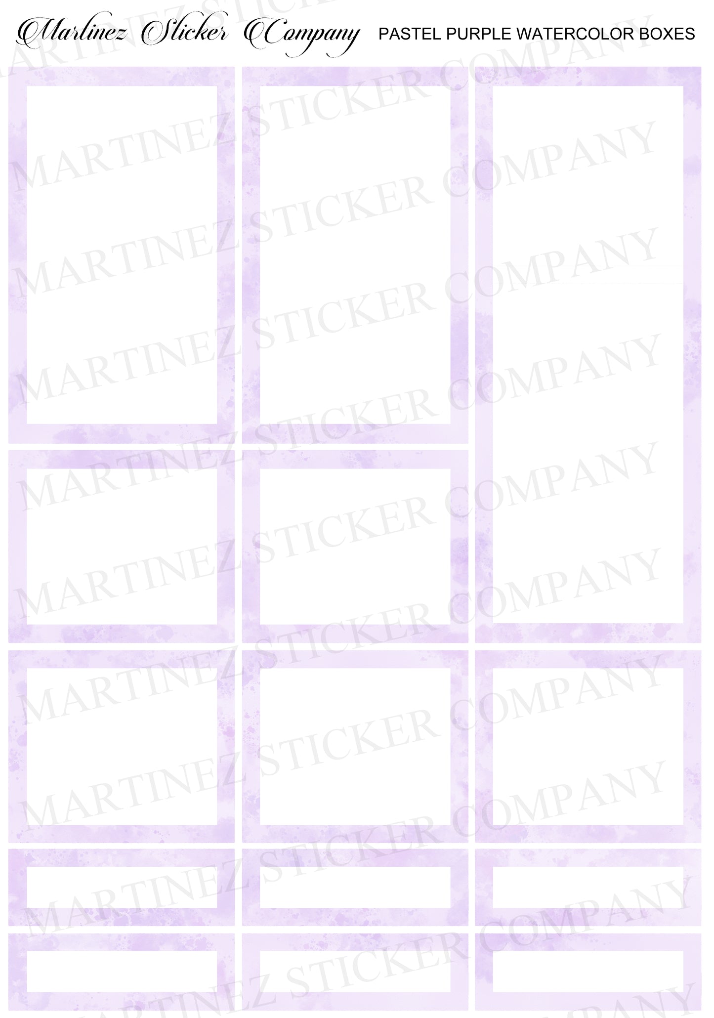 *PRINTABLE* Pastel Purple Watercolor Boxes