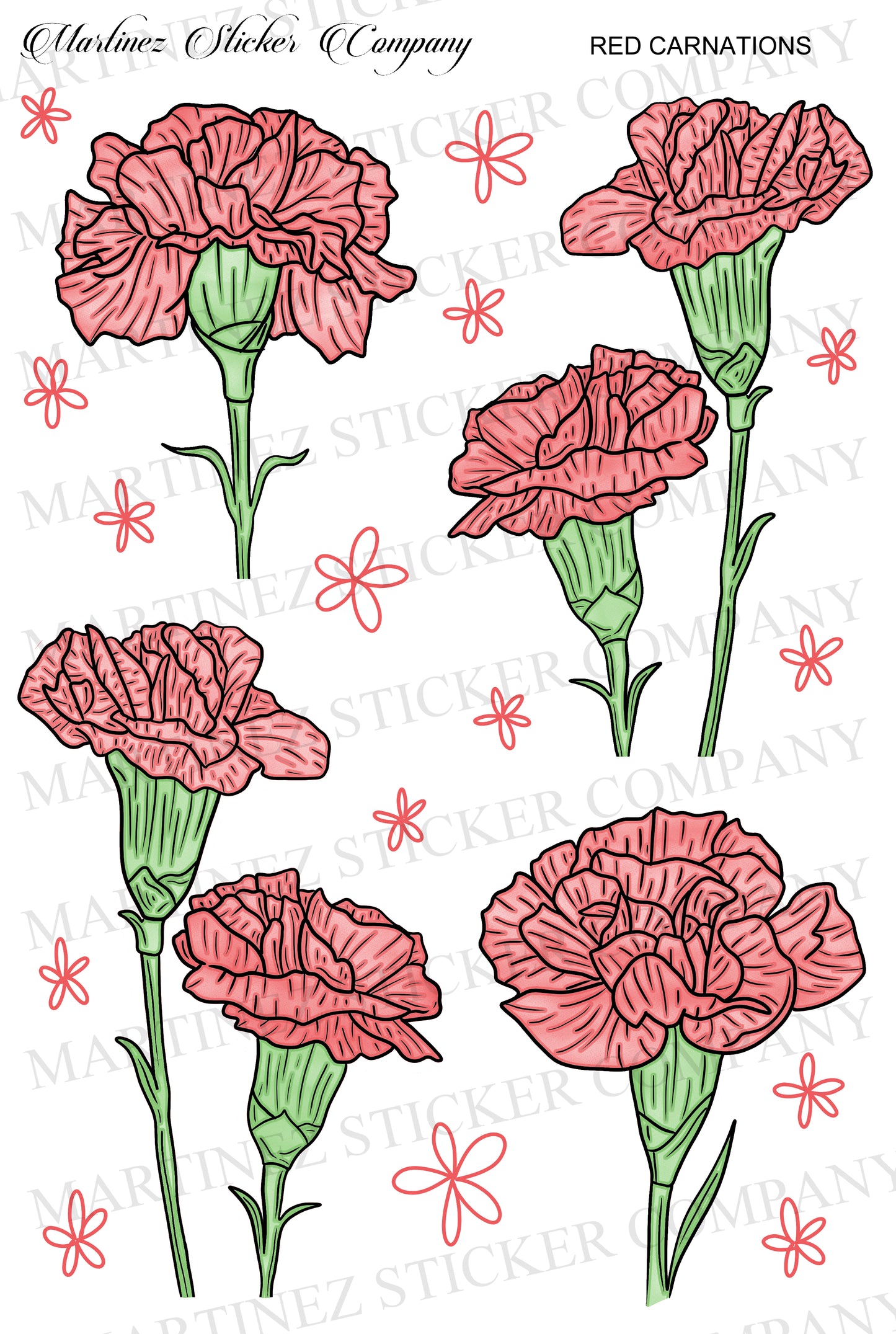 *PRINTABLE* Red Carnations