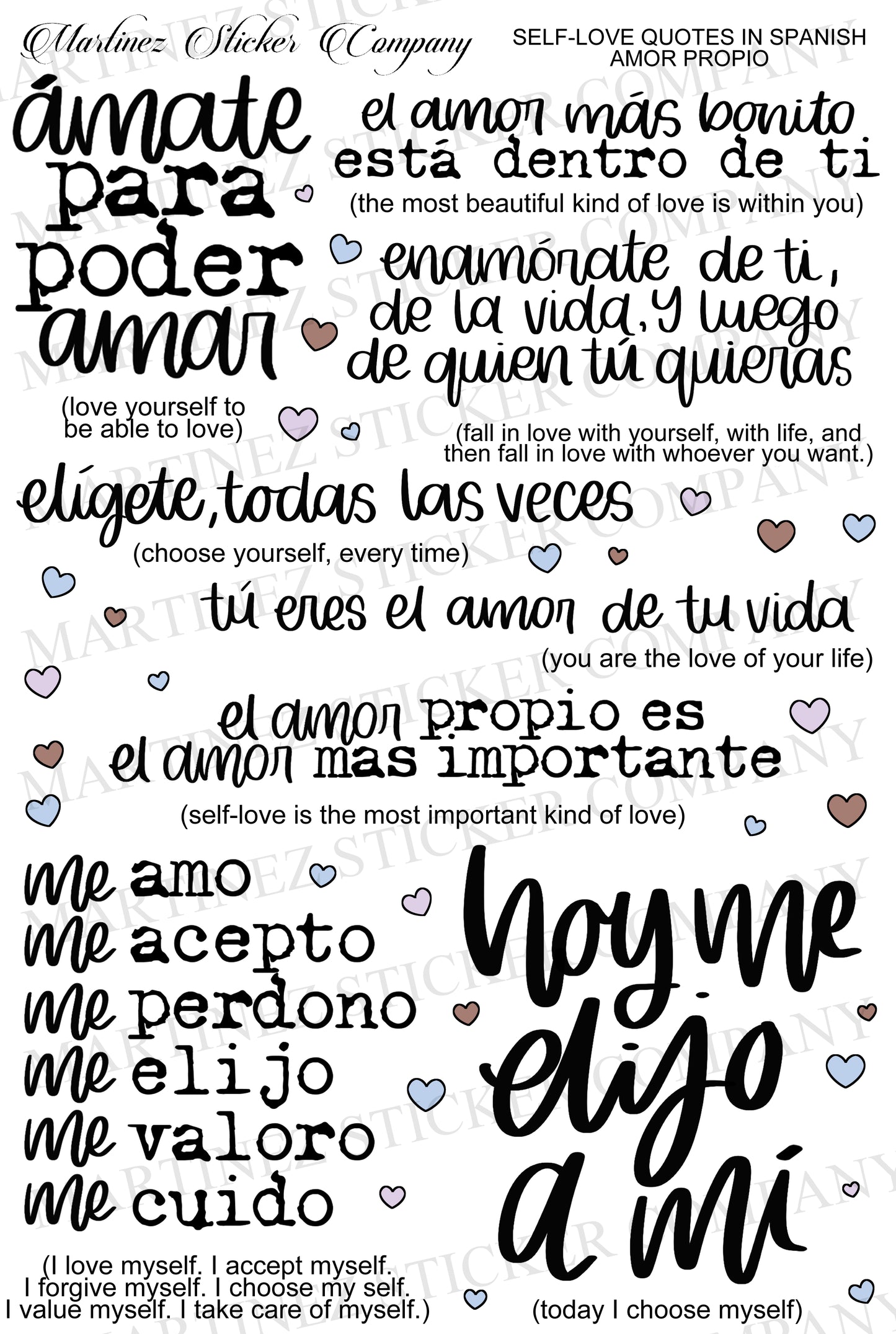 Amor Propio Quotes (SPANISH + English Strip quotes)