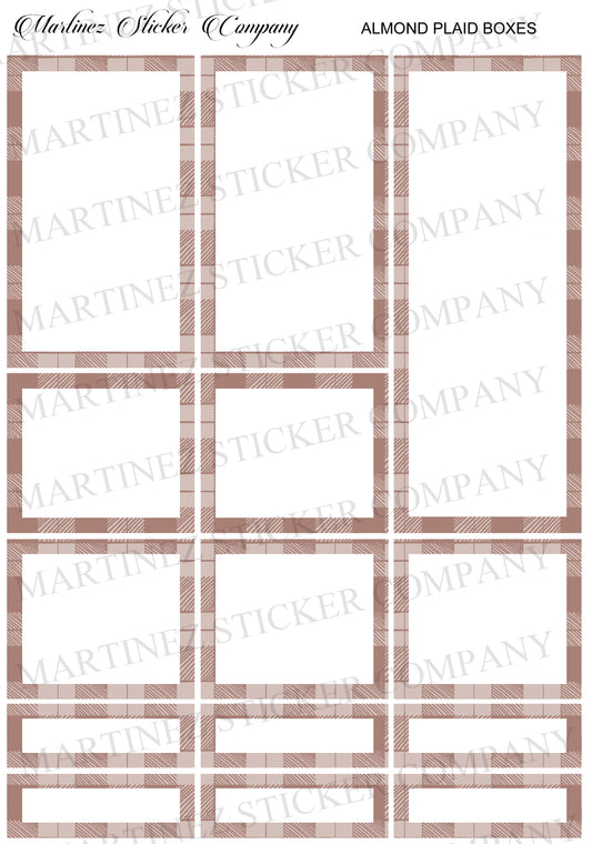 *PRINTABLE*  Almond Plaid Boxes