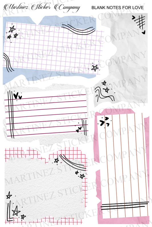 Blank Notes For Love