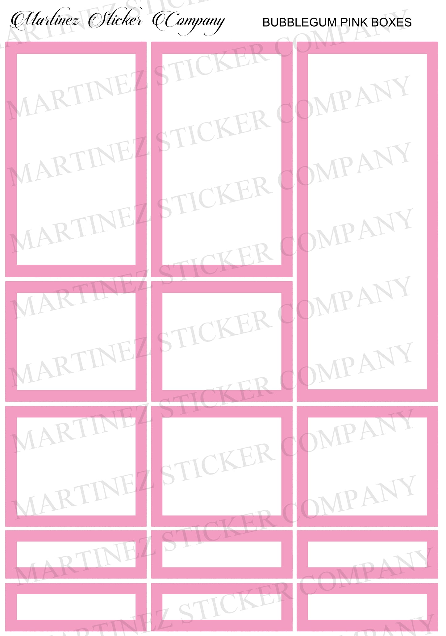 *PRINTABLE* Bubble Gum Pink Boxes