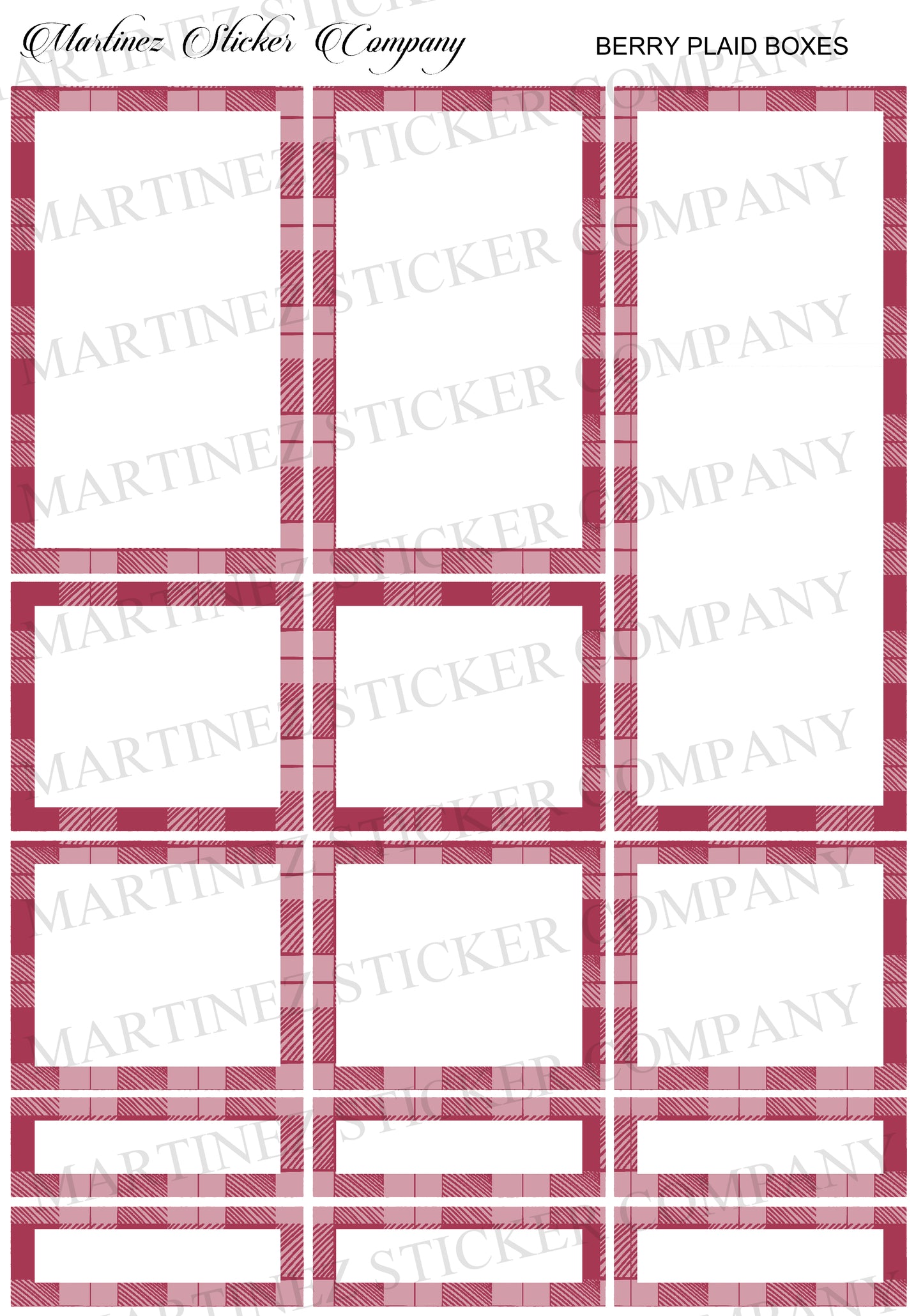 *PRINTABLE*  Berry Plaid Boxes