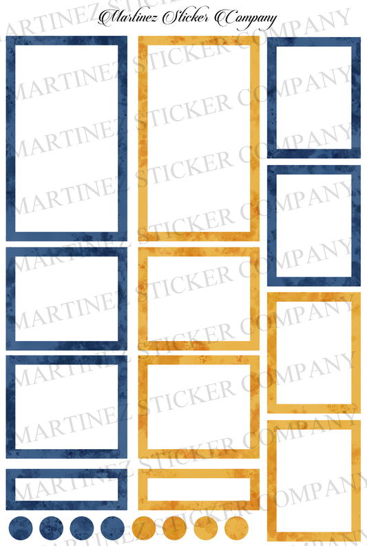 *PRINTABLE* Blue and Gold Watercolor Boxes