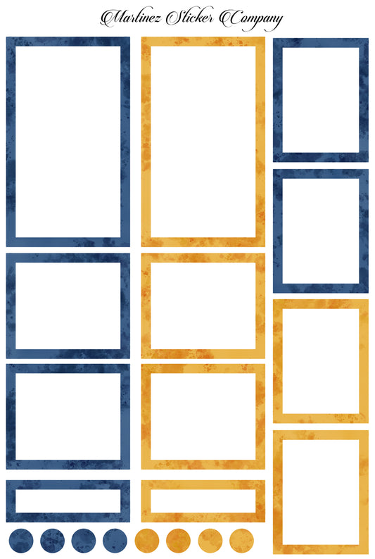 *PRINTABLE* Blue and Gold Watercolor Boxes