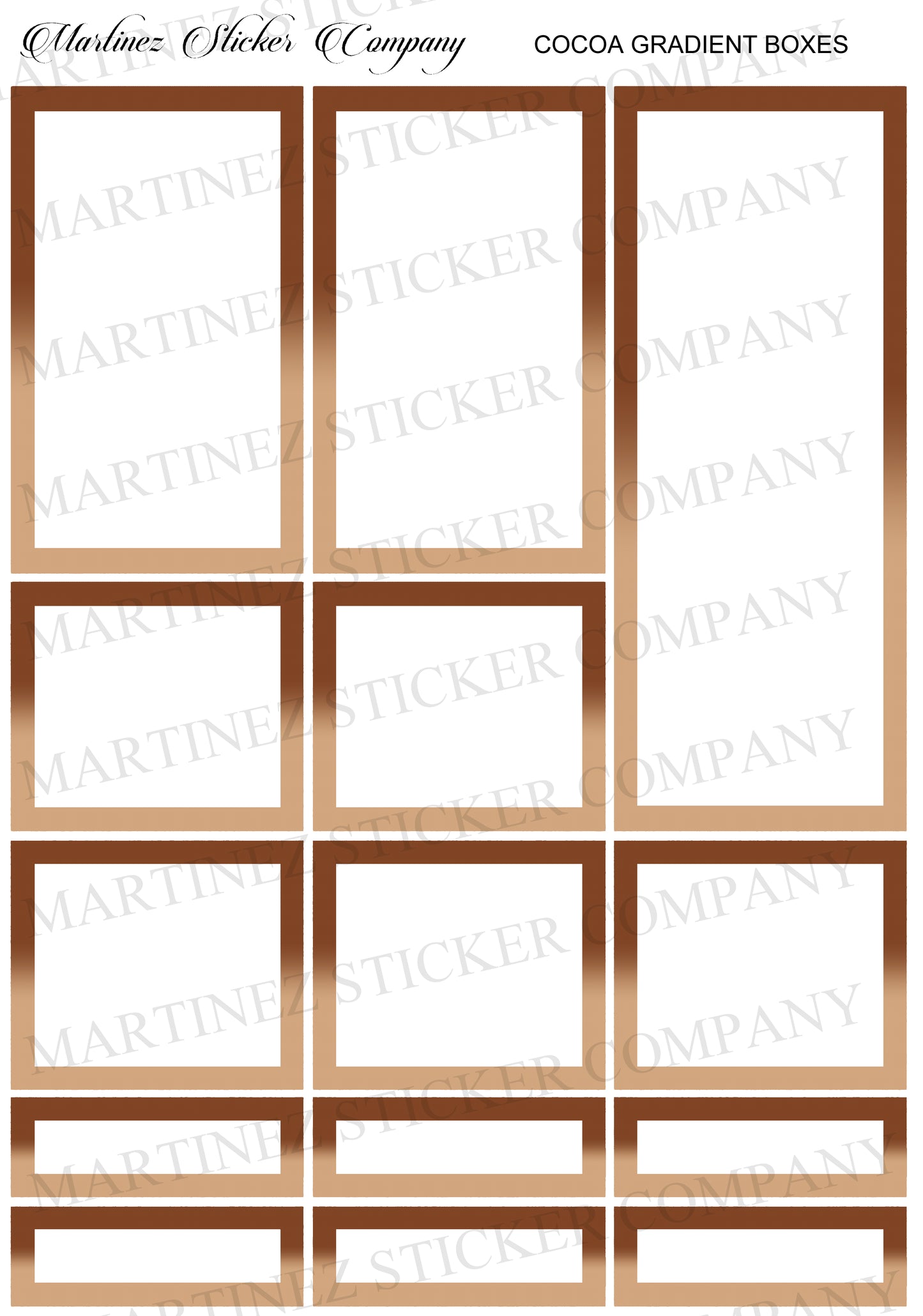 *PRINTABLE* Cocoa Gradient Boxes