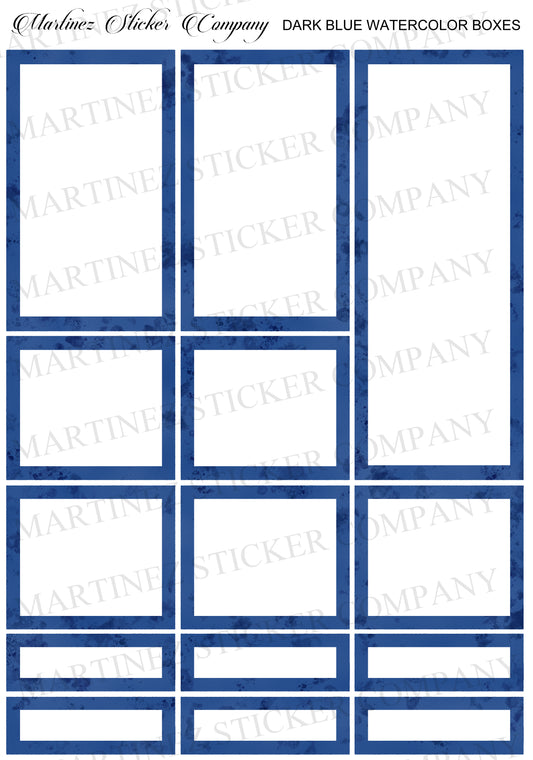 *PRINTABLE* Dark Blue Watercolor Boxes