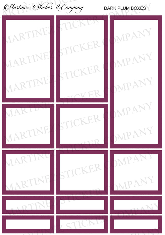*PRINTABLE* Dark Plum Boxes