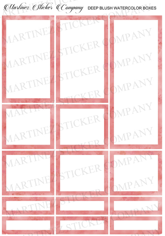 Deep Blush Watercolor Boxes