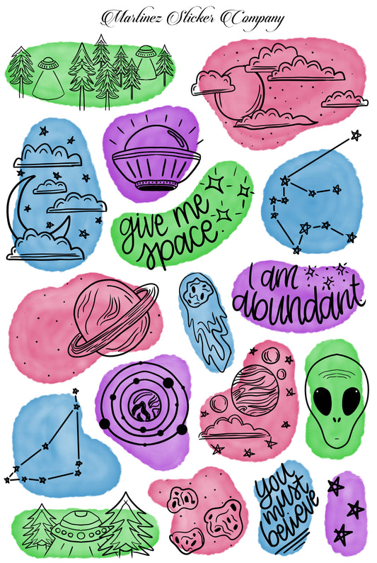 *PRINTABLE* Space Doodles Bright