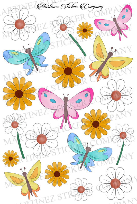 Flowers and butterflies