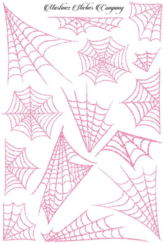 Glitter Spider Webs Pink