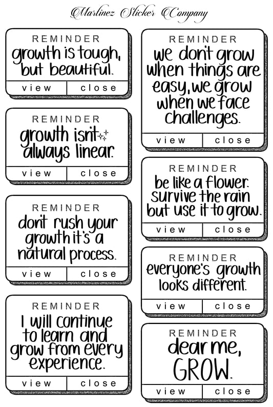 Growth Reminder Boxes