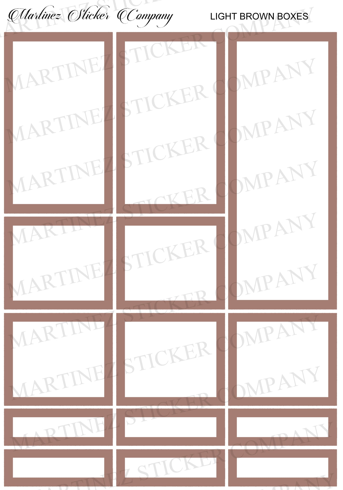*PRINTABLE* Light Brown Boxes